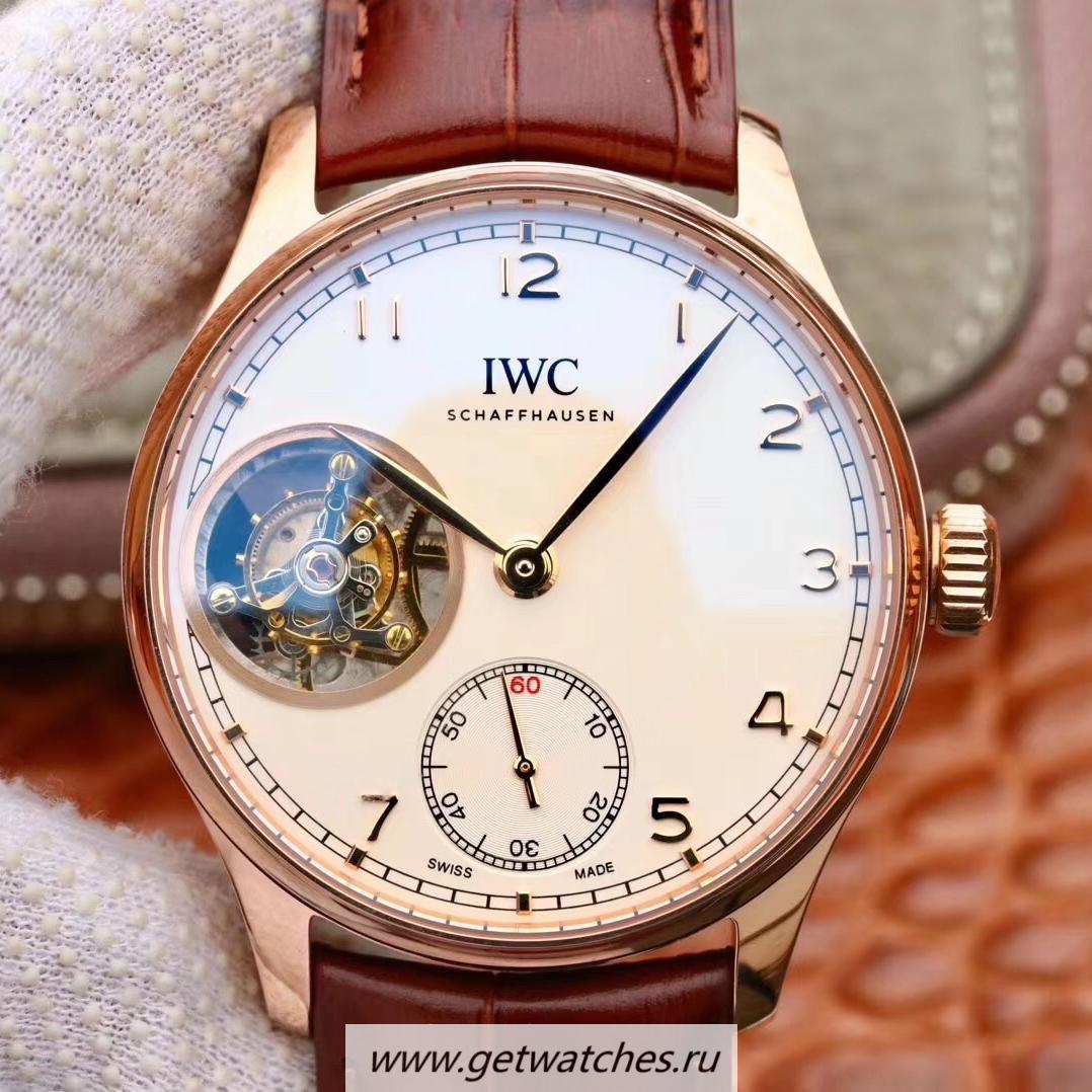 Perfect Replica IWC Portugieser Tourbillon IW546302 ZF Rose Gold White Dial Tourbillon