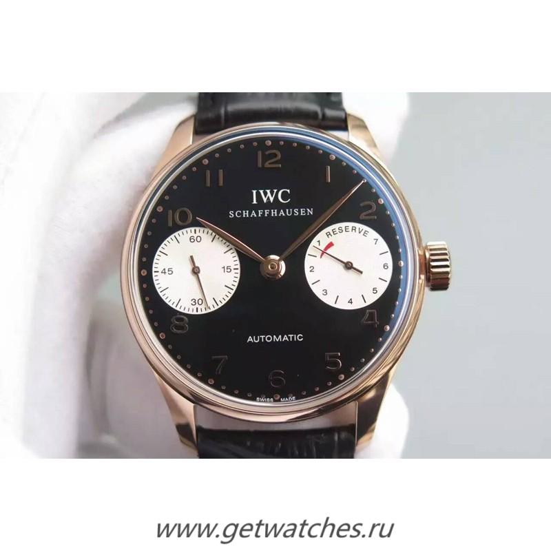 Shop IWC Portuguese IW5001 YLF V3 Rose Gold Black & White Dial 52010