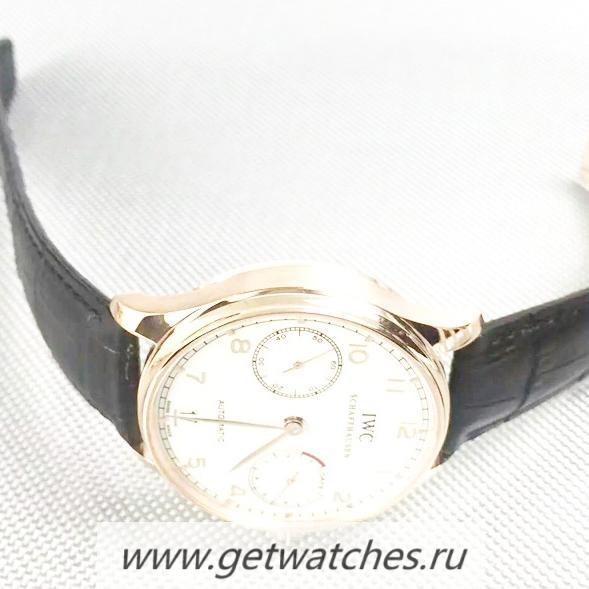 Shop IWC Portuguese IW500701 24K Rose Gold Plated White Dial 52010