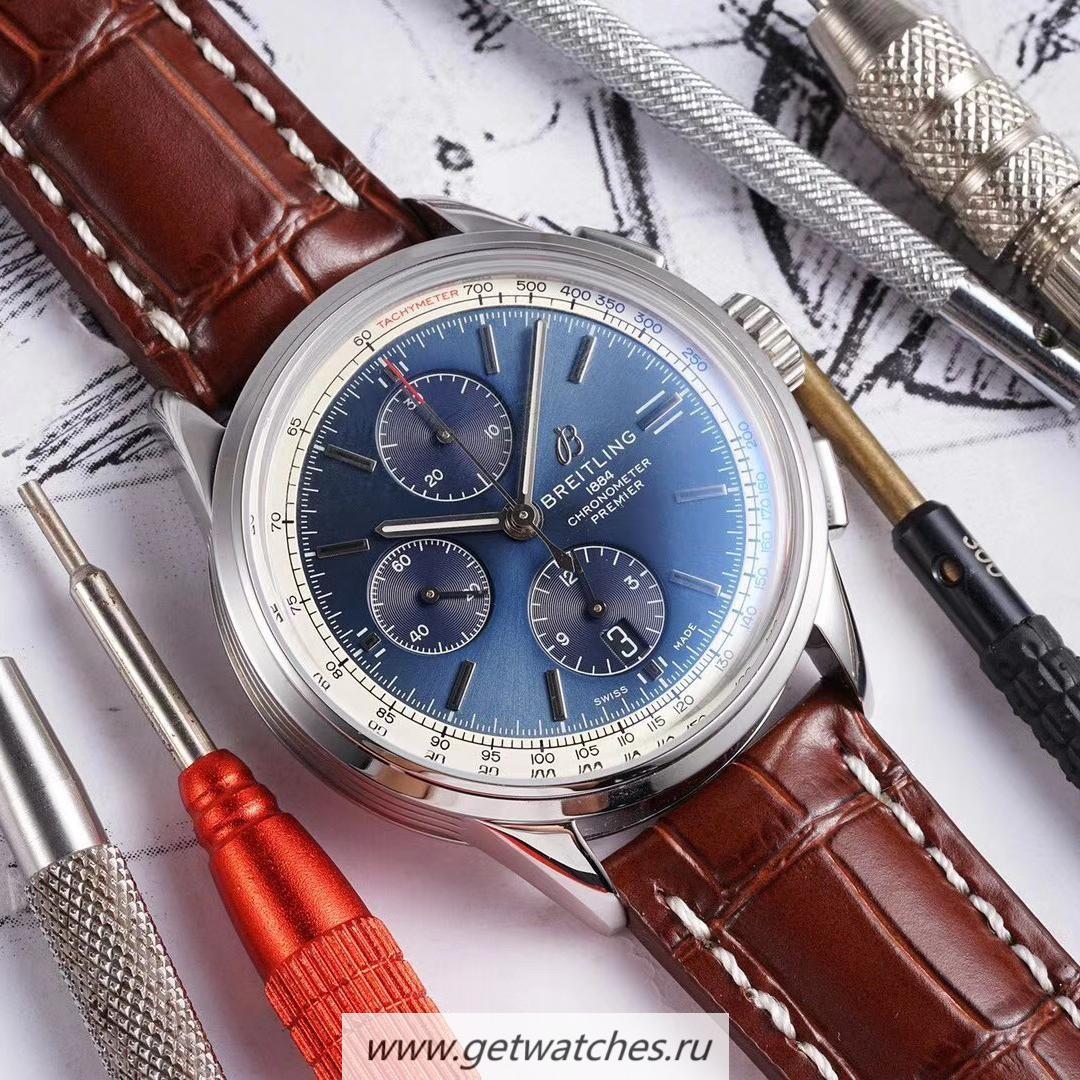 Shop Breitling Premier Chrono 42 BLSF SS Blue Dial 7750