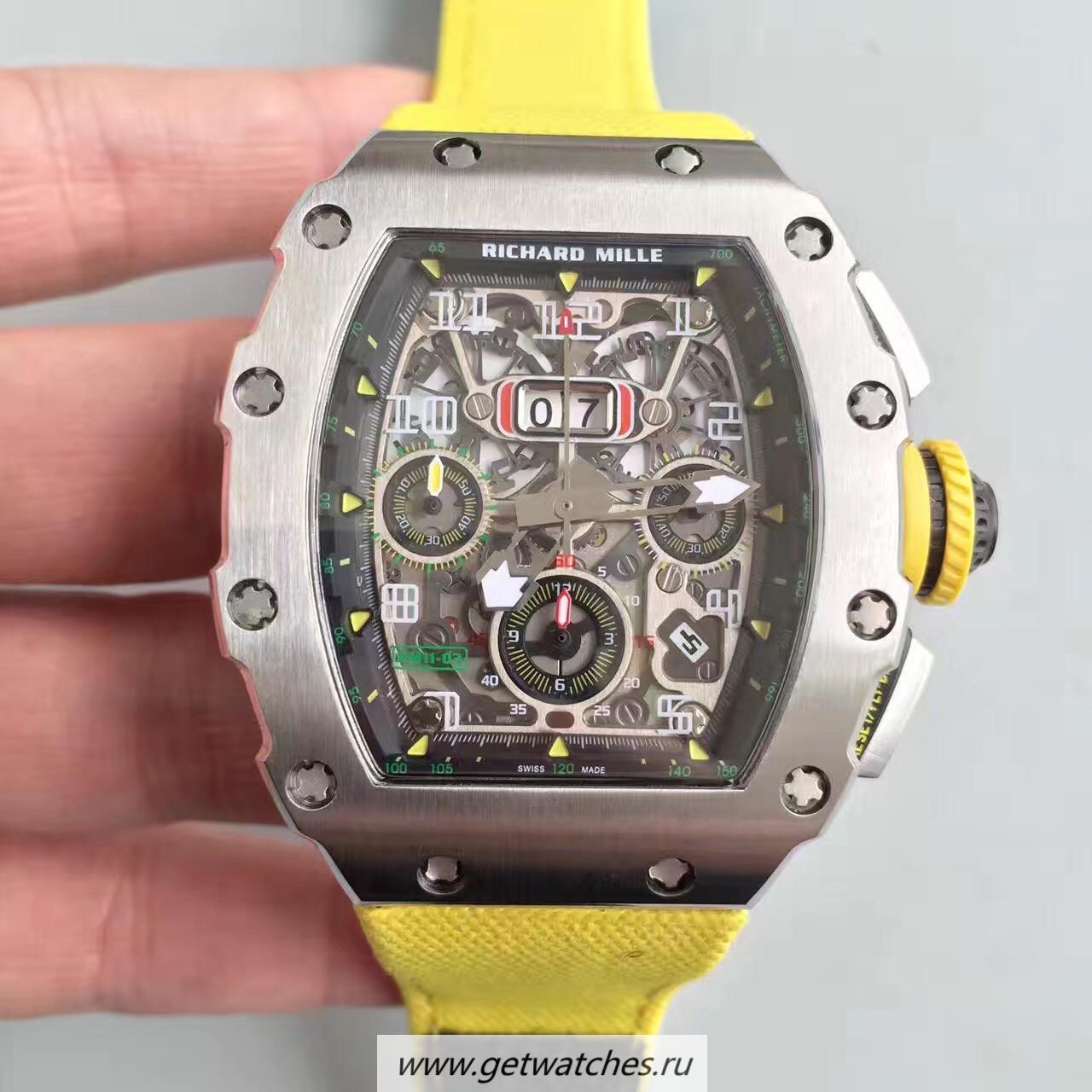 Copy Richard Mille RM011-03 KVF V2 SS Black Skeleton Dial 7750