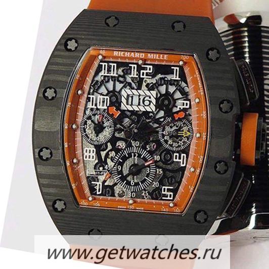 High Quality Richard Mille RM011-FM Felipe Massa Chrono Forged Carbon Orange Dial 7750