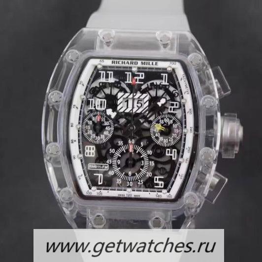 Copy Richard Mille RM011-FM Shappire White & Skeleton Dial 7750