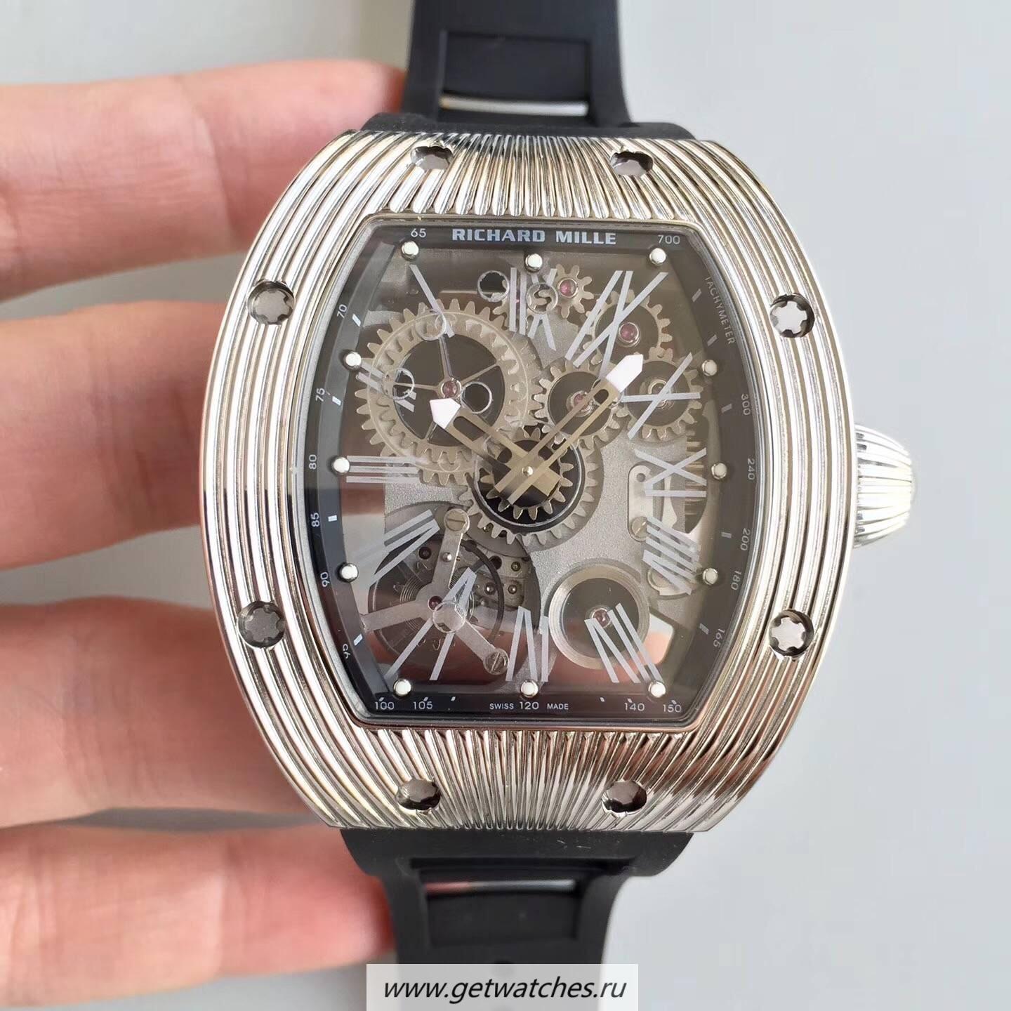 NEW Replica Richard Mille RM018 Tourbillon Hommage A Boucheron Noob Factory SS Black Skeleton Dial M6T51