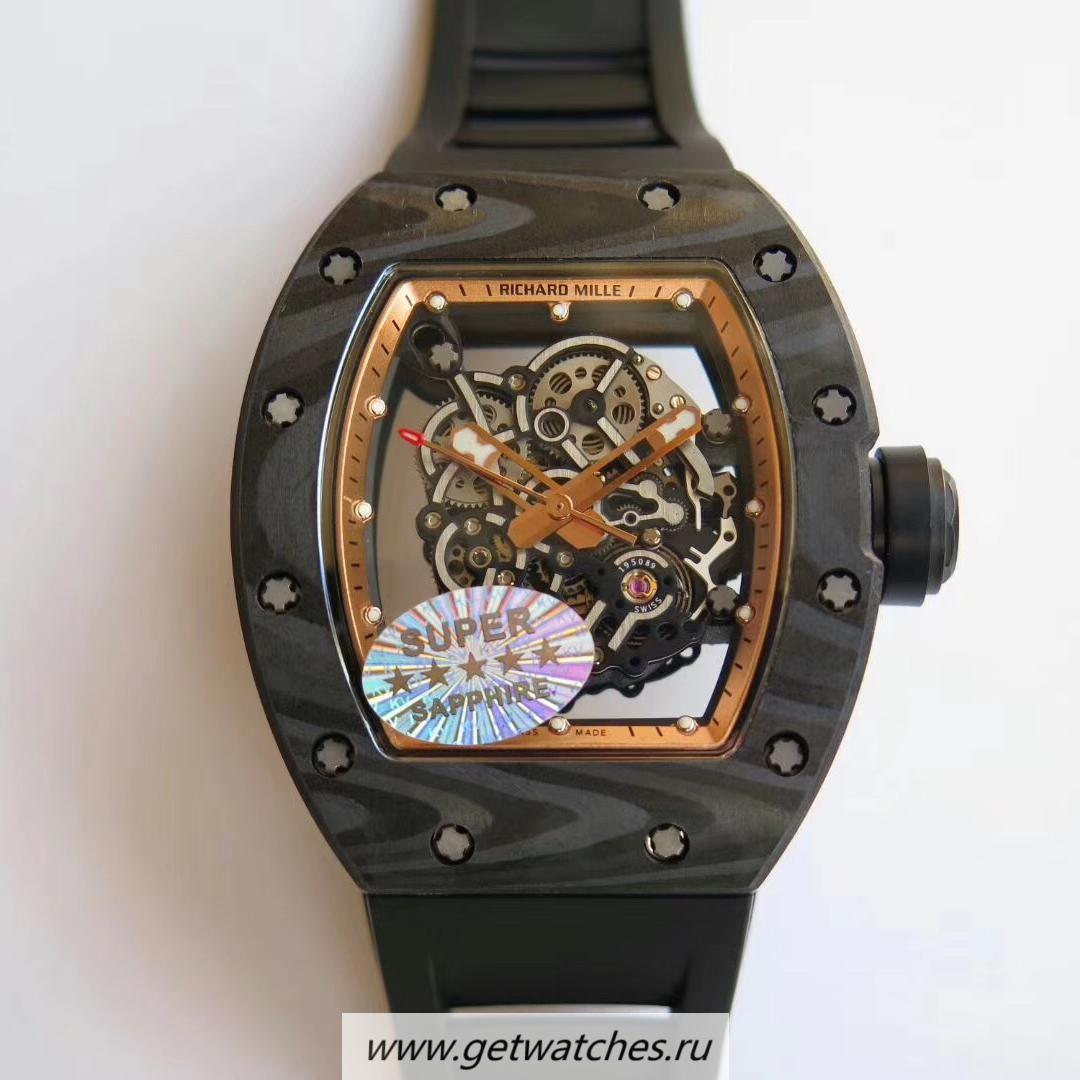Copy Richard Mille RM055 Bubba Watson KVF V2 Forged Carbon Gold Dial M8215