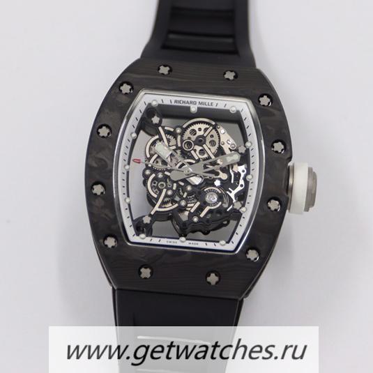 Copy Richard Mille RM055 KVF V3 NTPT White Dial Black Rubber Strap M8215
