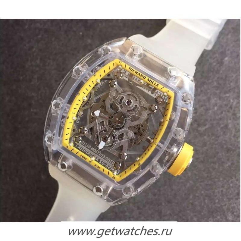 Copy Richard Mille RM056-02 Shappire Yellow & Skeleton Dial M9015