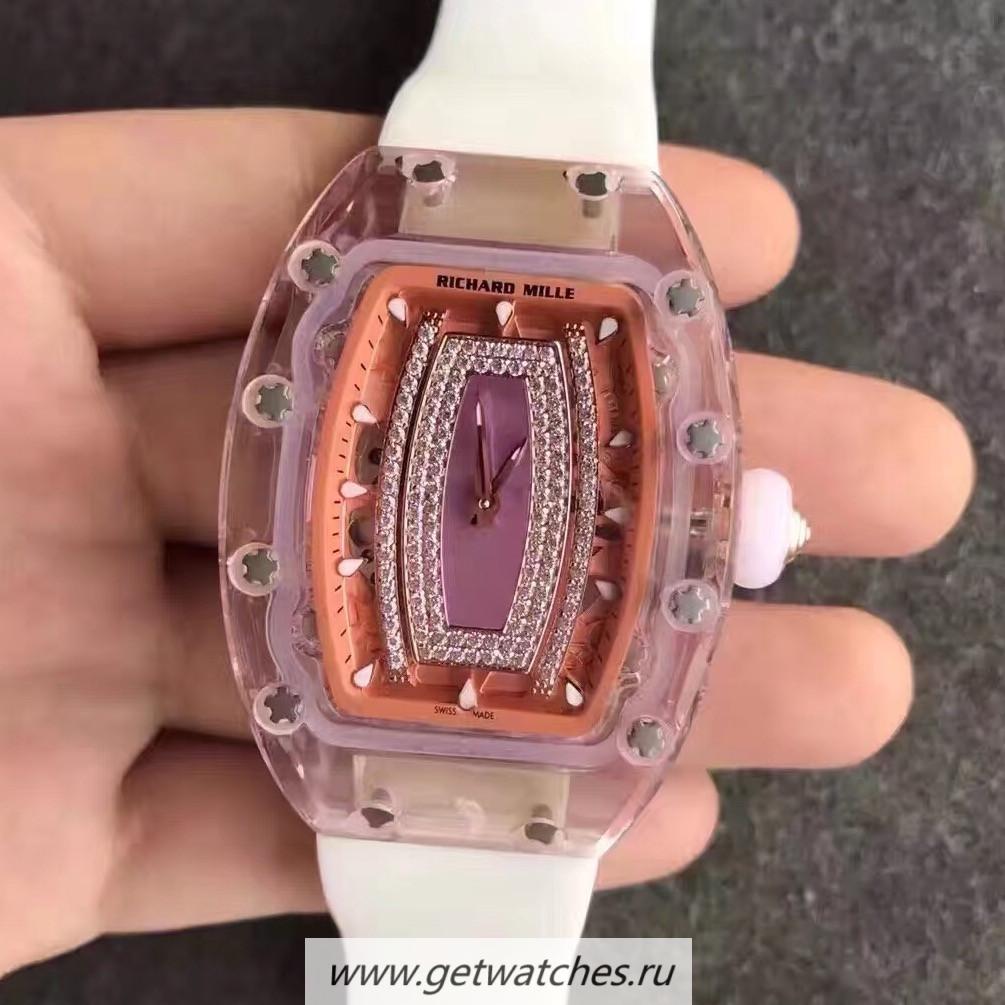 NEW Replica Richard Mille RM07 Ladies Sapphire Orange & D1am0nds Dial M6T51