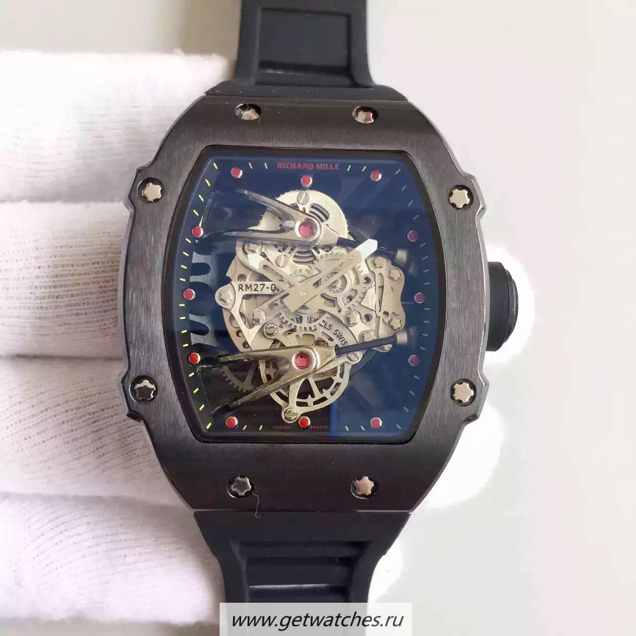 Perfect Replica Richard Mille RM27-02 PVD Black & Skeleton Dial M9015