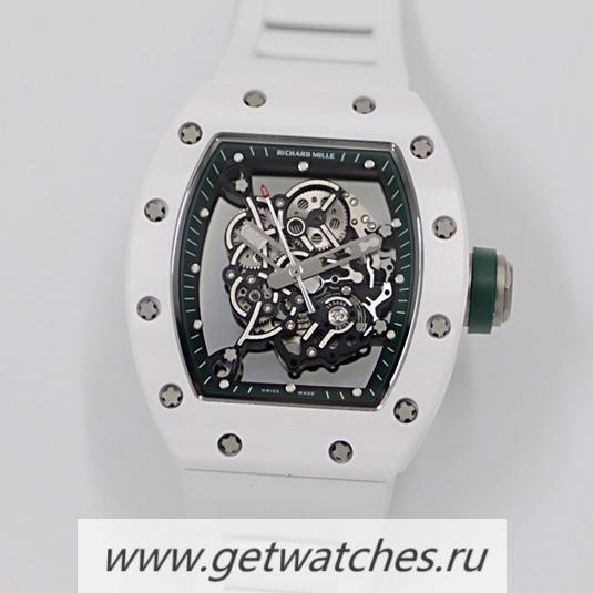 Replica Richard Mille RM55 KVF V3 White Ceramic & Titanium Green Dial M8215