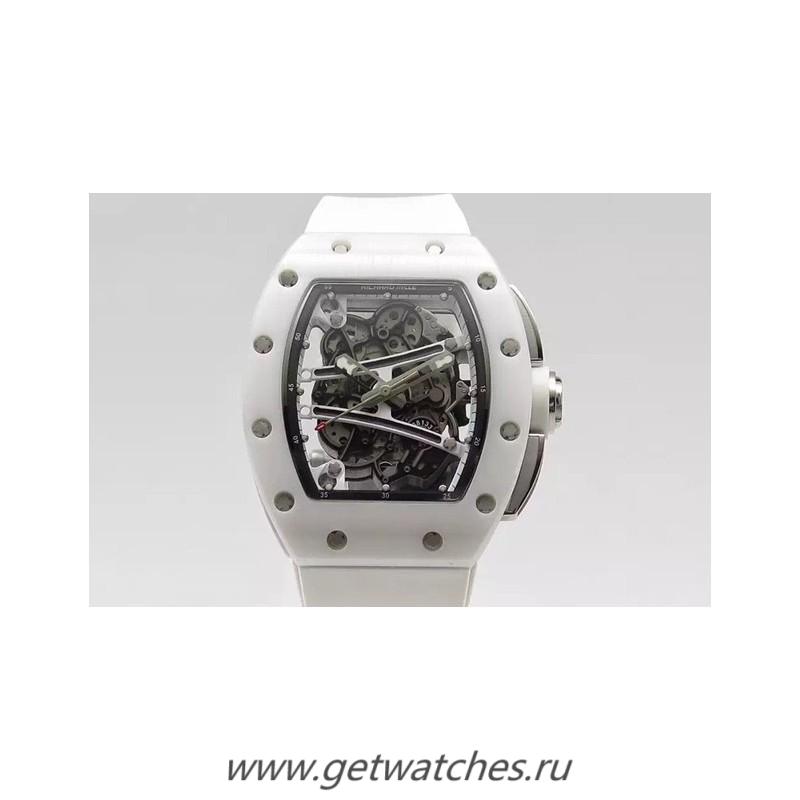 Best Price Richard Mille RM59-01M White Ceramic Black Skeleton Dial M8215