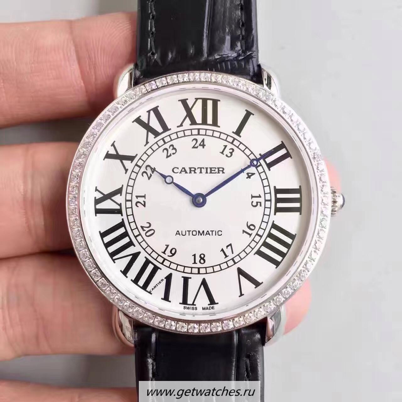 Replica Ca*t1er Ronde Luis WR000551 36mm UTF SS & D1am0nds White Dial 430MC