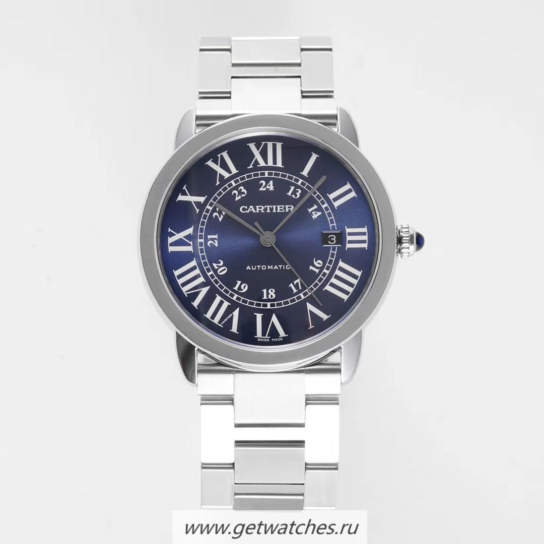Replica Ca*t1er Ronde Solo 42mm AF SS Blue Dial M9015
