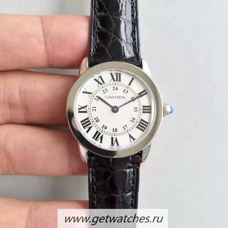 Fake Ca*t1er Ronde Solo Ladies W6700155 29mm K11F SS White Dial Quartz