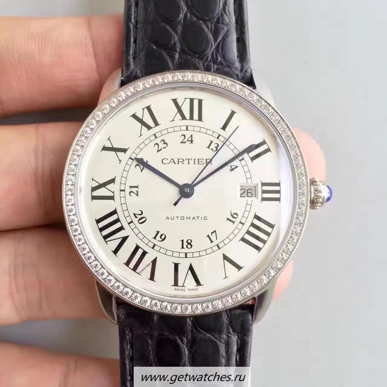 Shop Ca*t1er Ronde Solo W6701010 42mm TWF SS & D1am0nds White Dial 2892