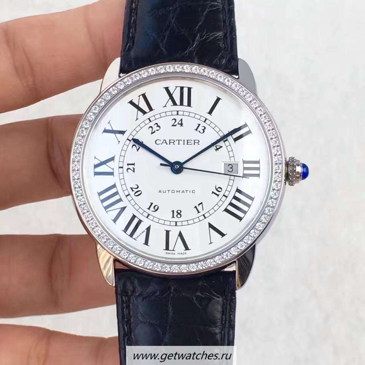 Copy Ca*t1er Ronde Solo W6701010 42mm UTF SS & D1am0nds White Dial 2892