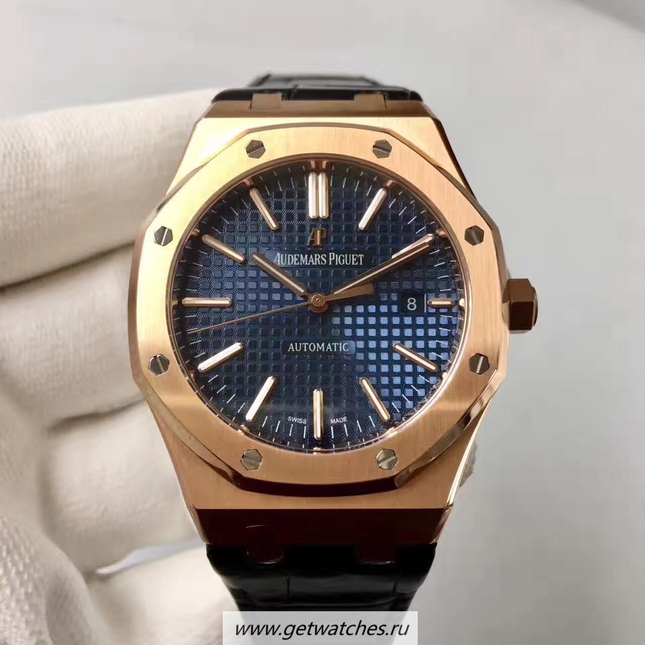Shop Audemars P1g*et Royal Oak 15400 JF Rose Gold Blue Dial 3120
