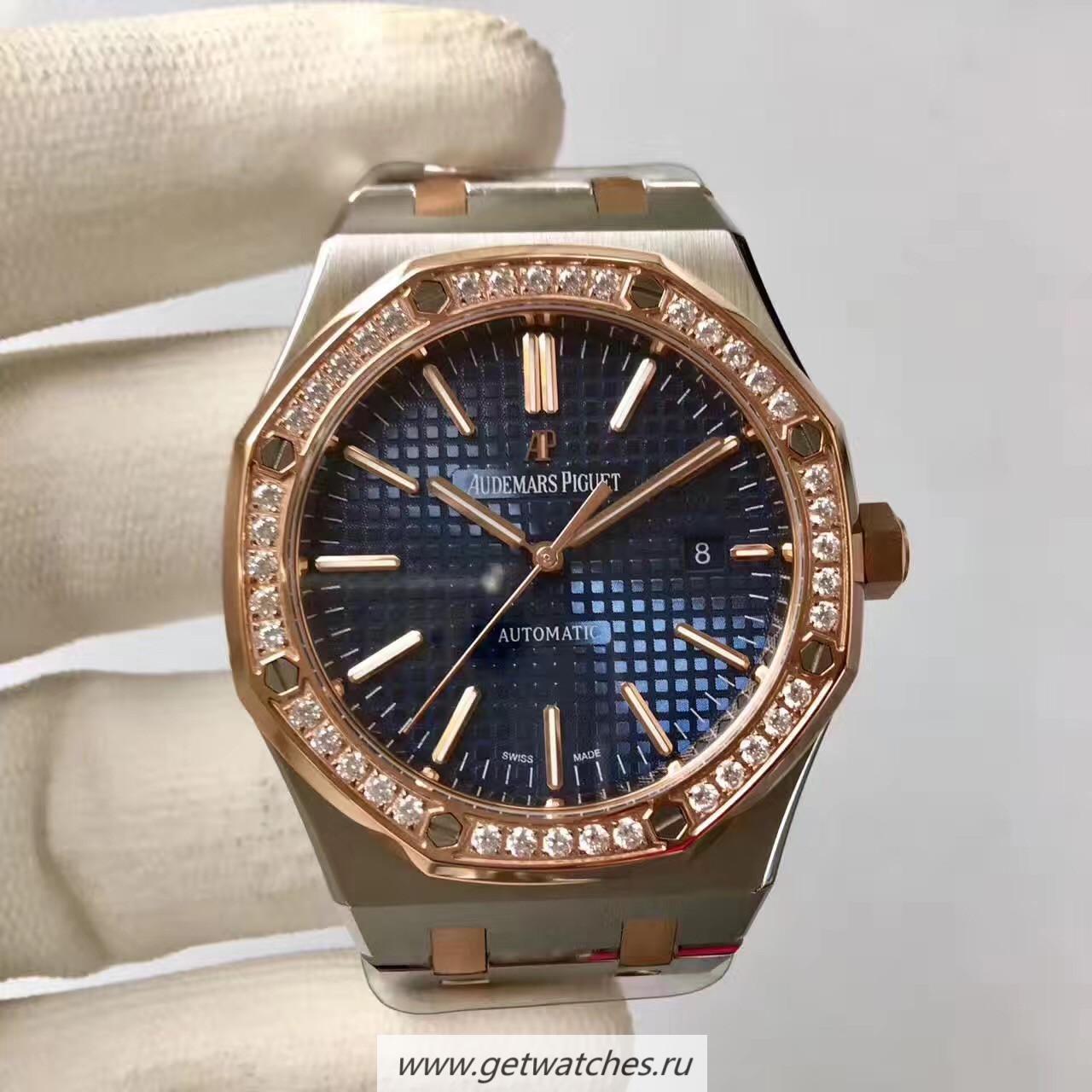 Copy Audemars P1g*et Royal Oak 15400 JF SS & D1am0nds Blue Dial 3120