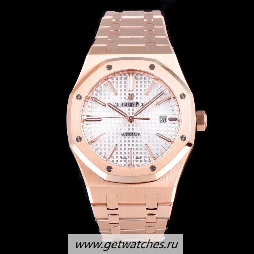 Replica Audemars P1g*et Royal Oak 15450 JF V5 Rose Gold Silver Dial 3120