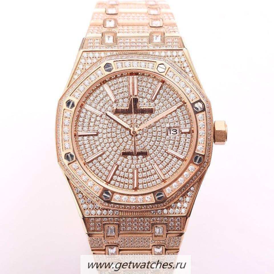 Replica Audemars P1g*et Royal Oak 15452 TZF Rose Gold & D1am0nd D1am0nd Dial 3120