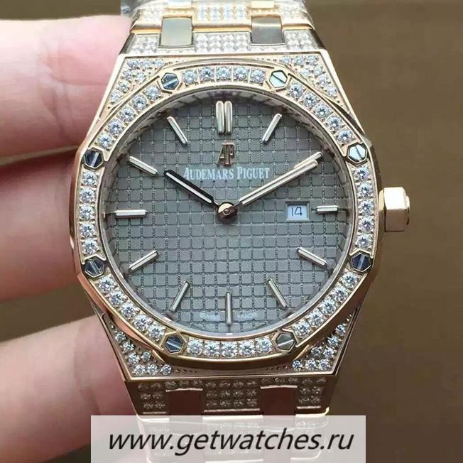 NEW Replica Audemars P1g*et Royal Oak 67651 Ladies Rose Gold & D1am0nds Gray Dial Quartz 2713