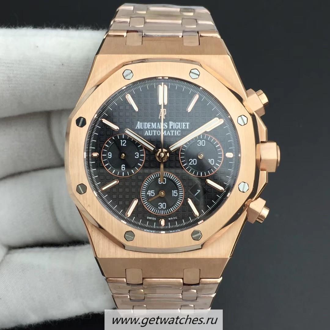 Best Price Audemars P1g*et Royal Oak Chrono 26331 BF Rose Gold Black Dial 7750