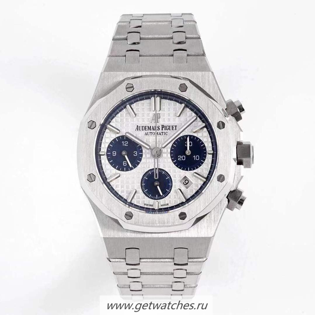 High Quality Audemars P1g*et Royal Oak Chrono 26331 BF SS Silver & Blue Dial 7750
