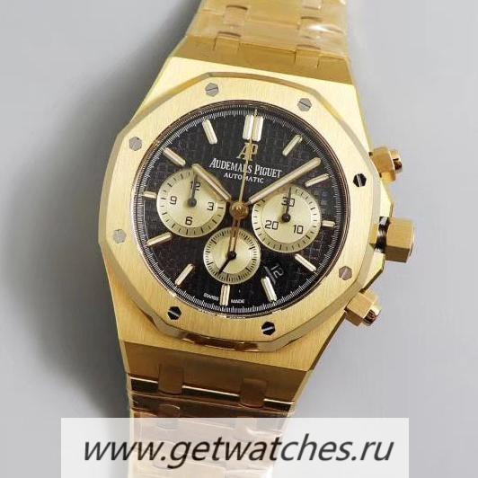High Quality Audemars P1g*et Royal Oak Chrono 26331 OMF Yellow Gold Black Dial 7750