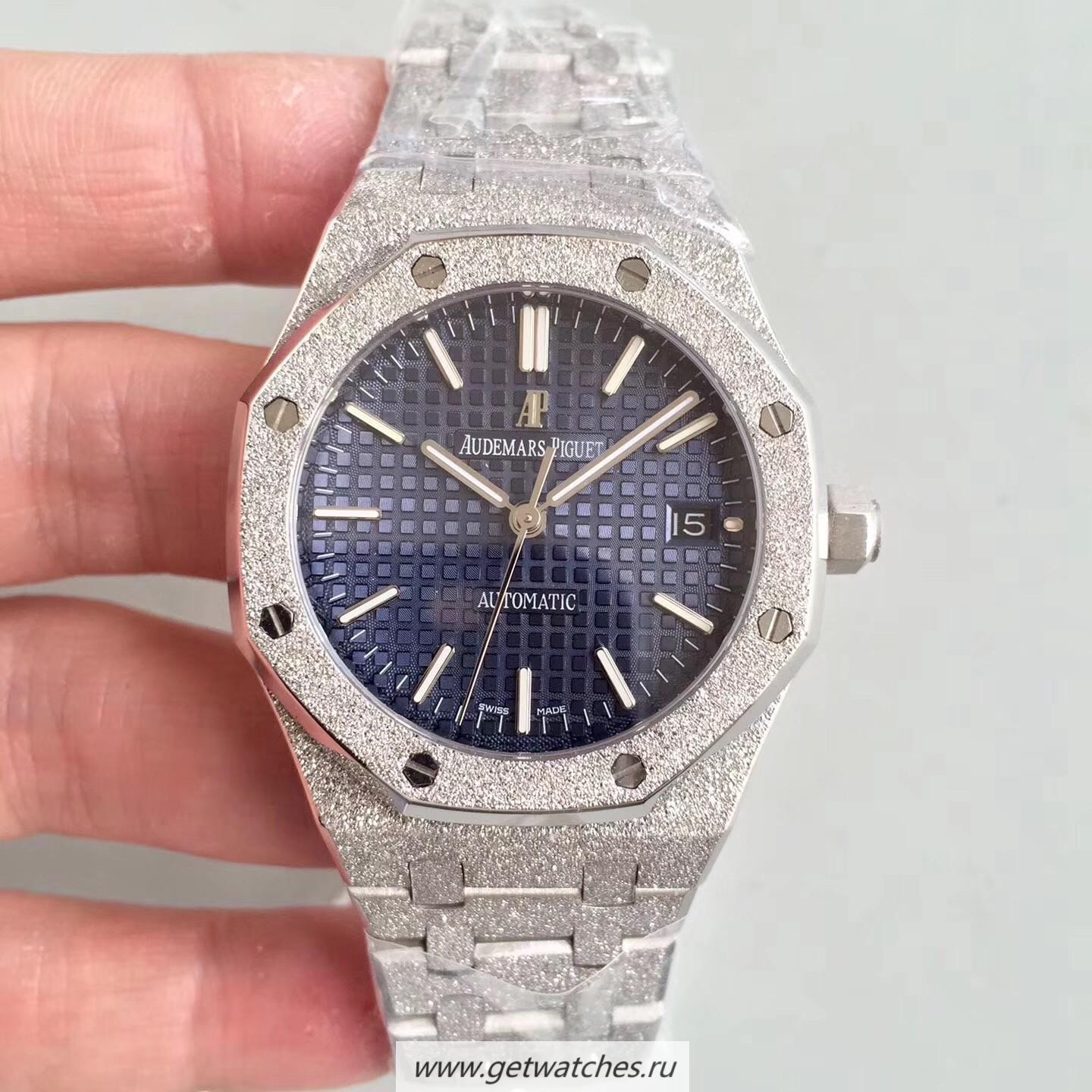 Best Price Audemars P1g*et Royal Oak Frosted Gold 37mm 15454 JHF SS Blue Dial 3120