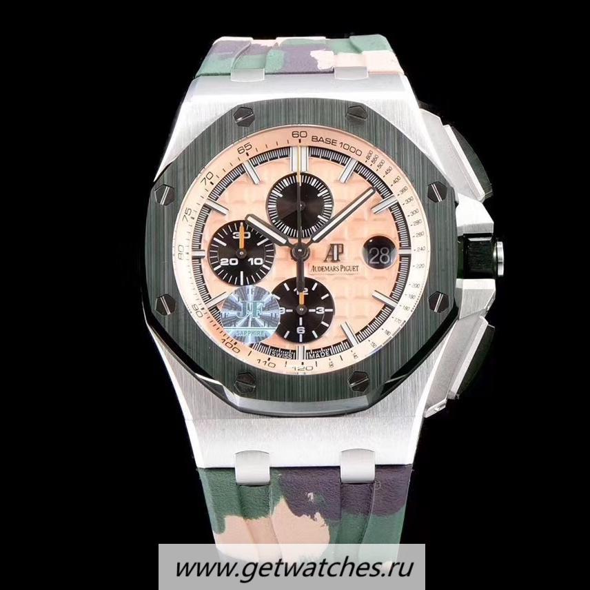 Copy Audemars P1g*et Royal Oak Offshore Chrono Combat 2018 SIHH 26400 JF V2 SS Beige Dial 3126