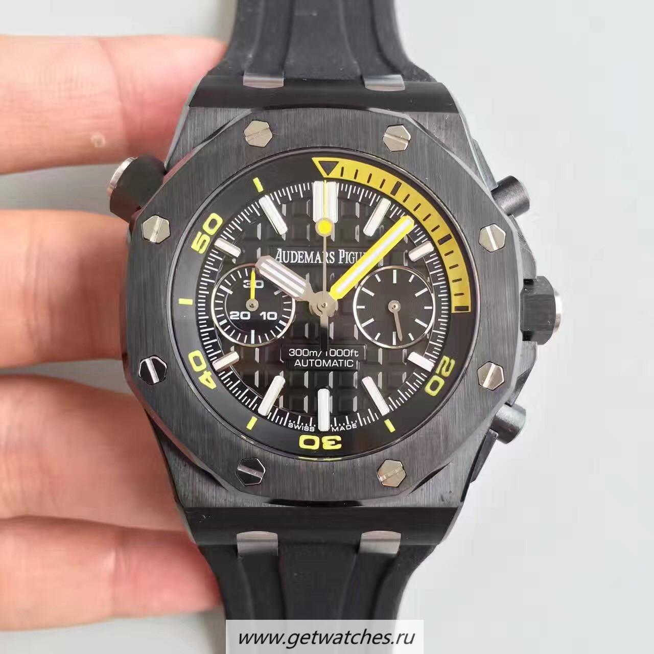 Replica Audemars P1g*et Royal Oak Offshore Diver Chrono 26703 JHF Black Ceramic Black Dial 3124