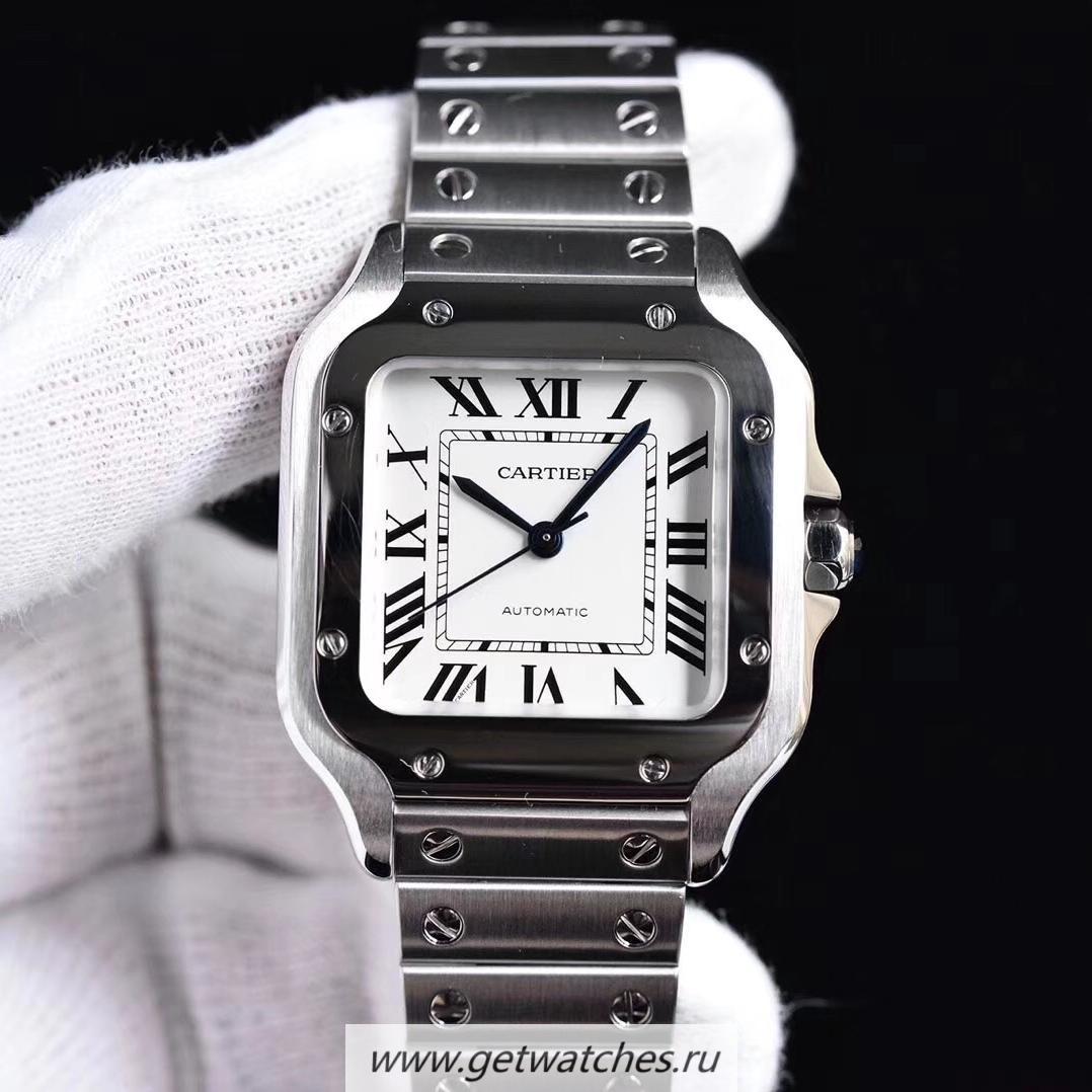 Replica Ca*t1er Santos Medium Automatic WSSA0010 GF SS White Dial M9015