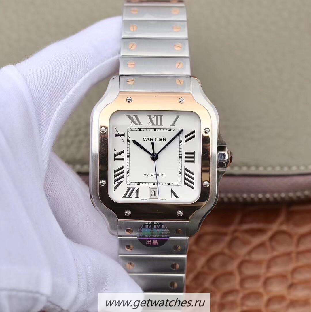 Best Price Ca*t1er Santos W2SA0006 BVF V2 40mm SS & Rose Gold White Dial M9015