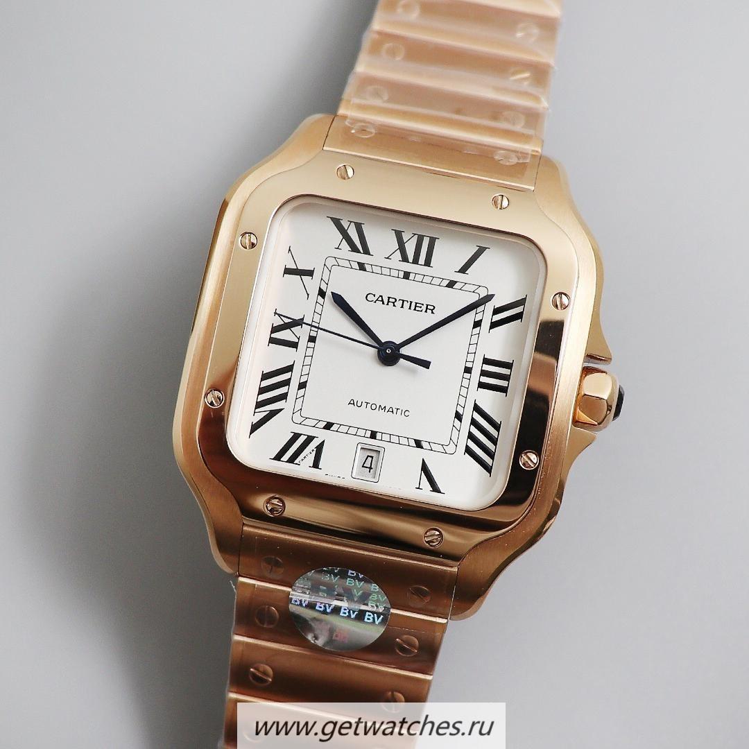High Quality Ca*t1er Santos WGSA0007 BVF V2 40mm Rose Gold White Dial M9015