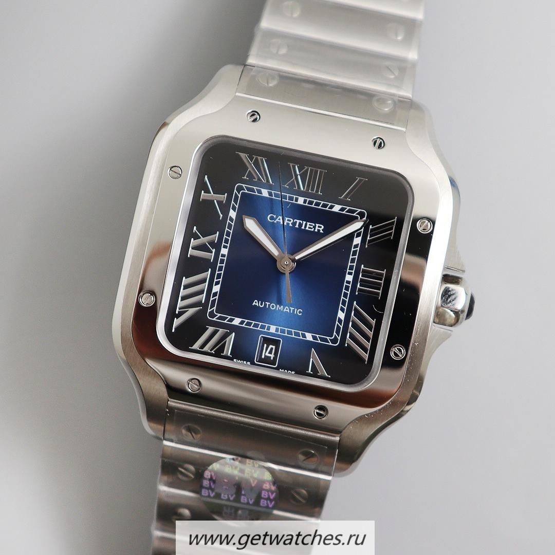High Quality Ca*t1er Santos WSSA0013 BVF V2 40mm SS Blue Dial M9015