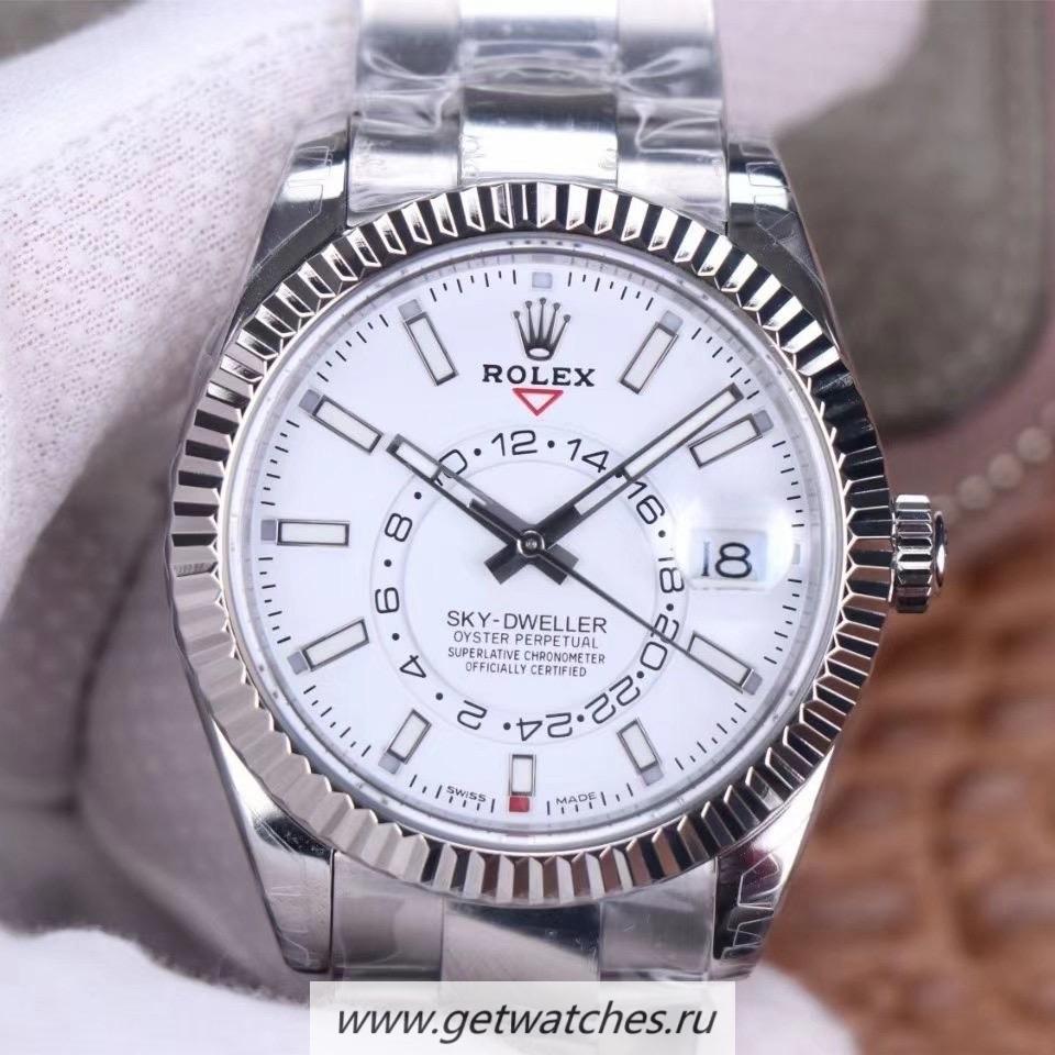 Replica R01ex Sky-Dweller 326934 Noob Factory SS White Dial 9001