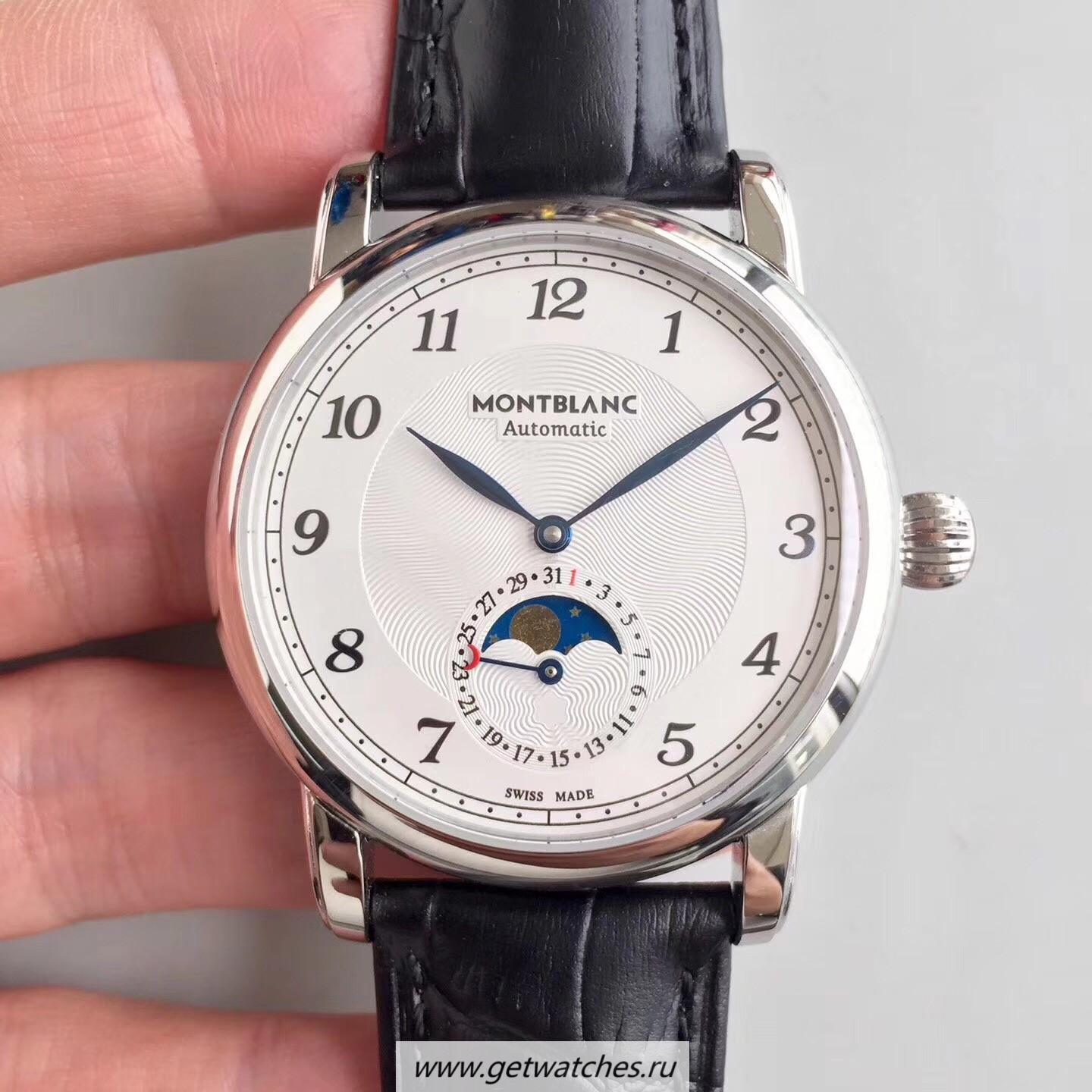 Shop Montblanc Star Legacy Moonphase 42mm U0116508 MBLF SS White Dial MB 24.19