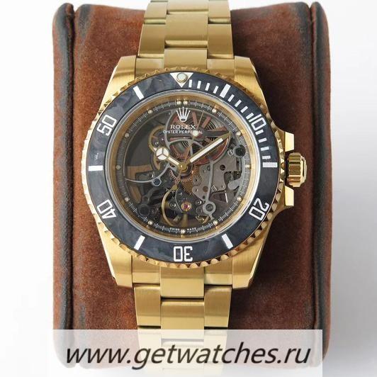 Shop R01ex Submariner 114060 Andrea Pirlo Project Artisans De Geneve VRF Yellow Gold Skeleton Dial 3130