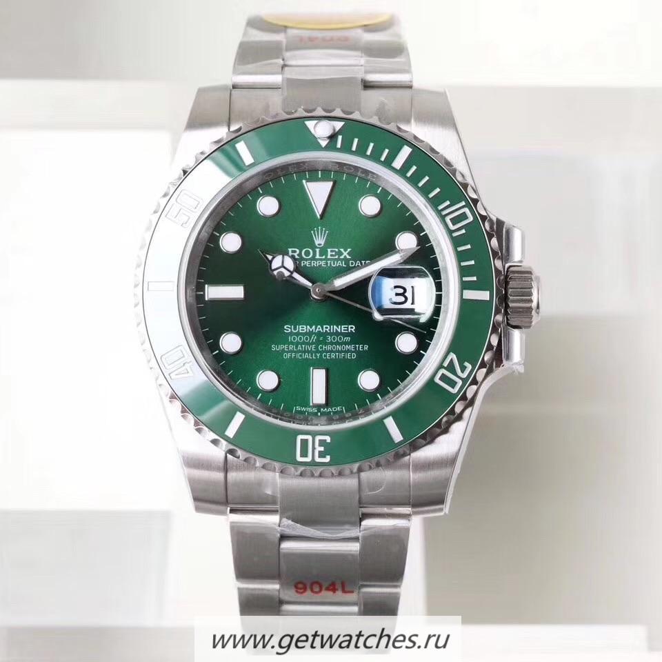 Copy R01ex Submariner Date 116610 LV NAILF SS 904L Green Dial 3135