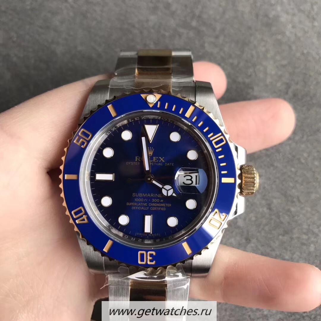 Replica R01ex Submariner Date 116613 LB ARF V2 Yellow Gold & SS 904L Blue Dial 3135