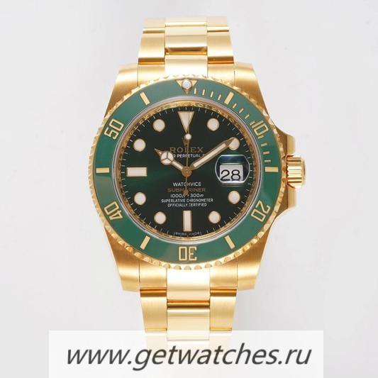 High Quality R01ex Submariner Date 116618 LV VRF 18K Yellow Gold Wrapped Green Dial 2836