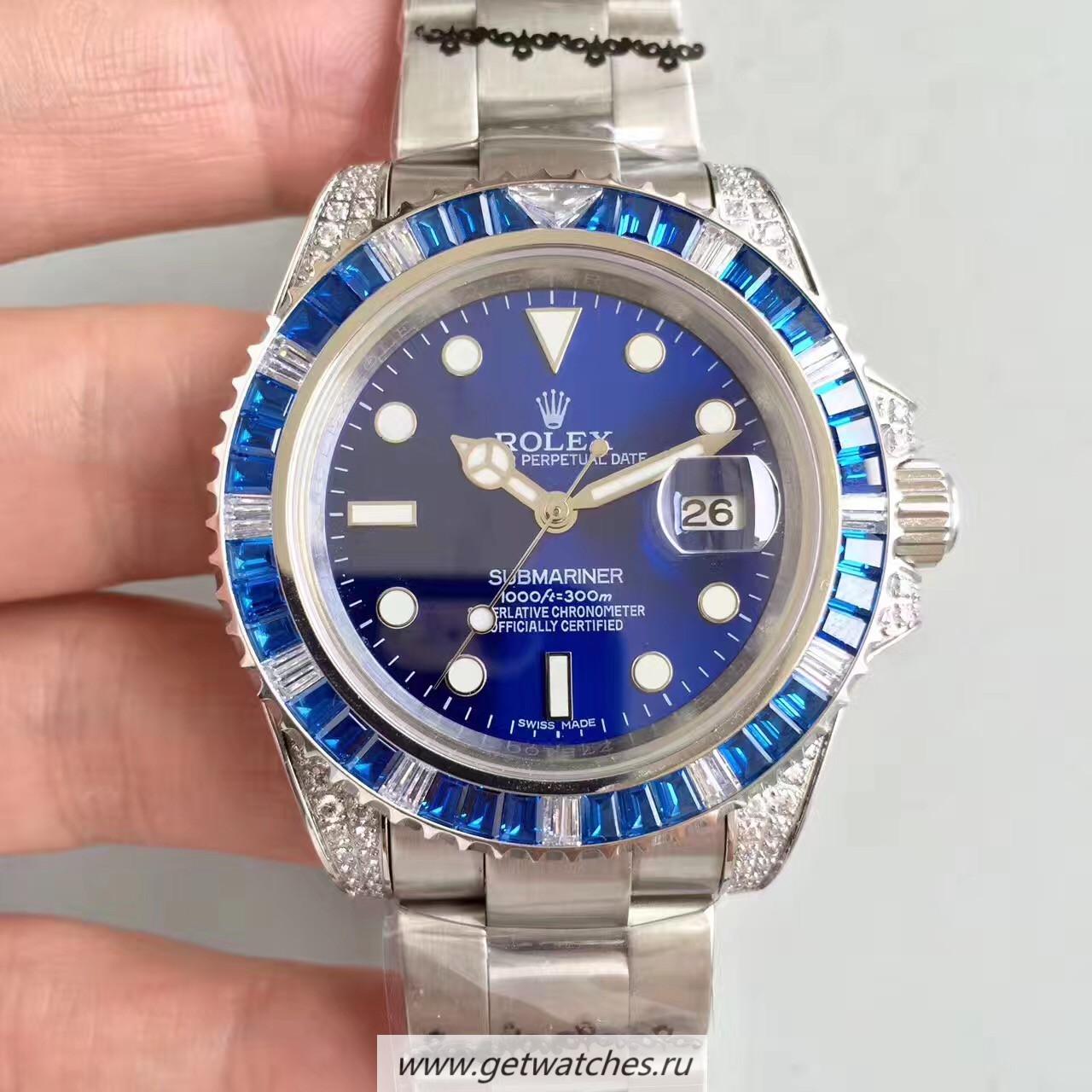 Fake R01ex Submariner Date 116619 LB BPF SS & D1am0nds Blue Dial 2836