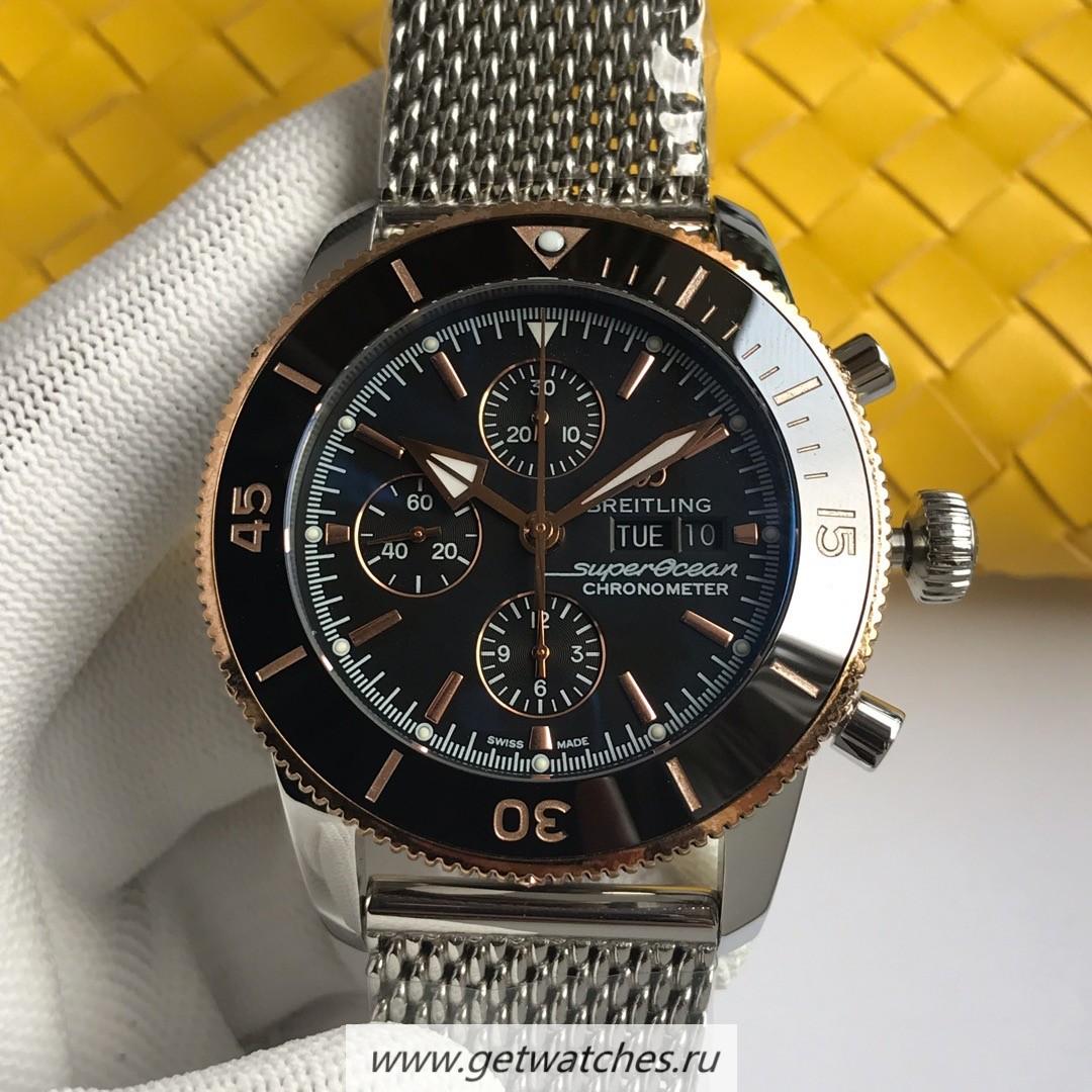 Best Price Breitling S*perocean Heritage Chrono 44 A13312 AIF SS Black Dial 7750