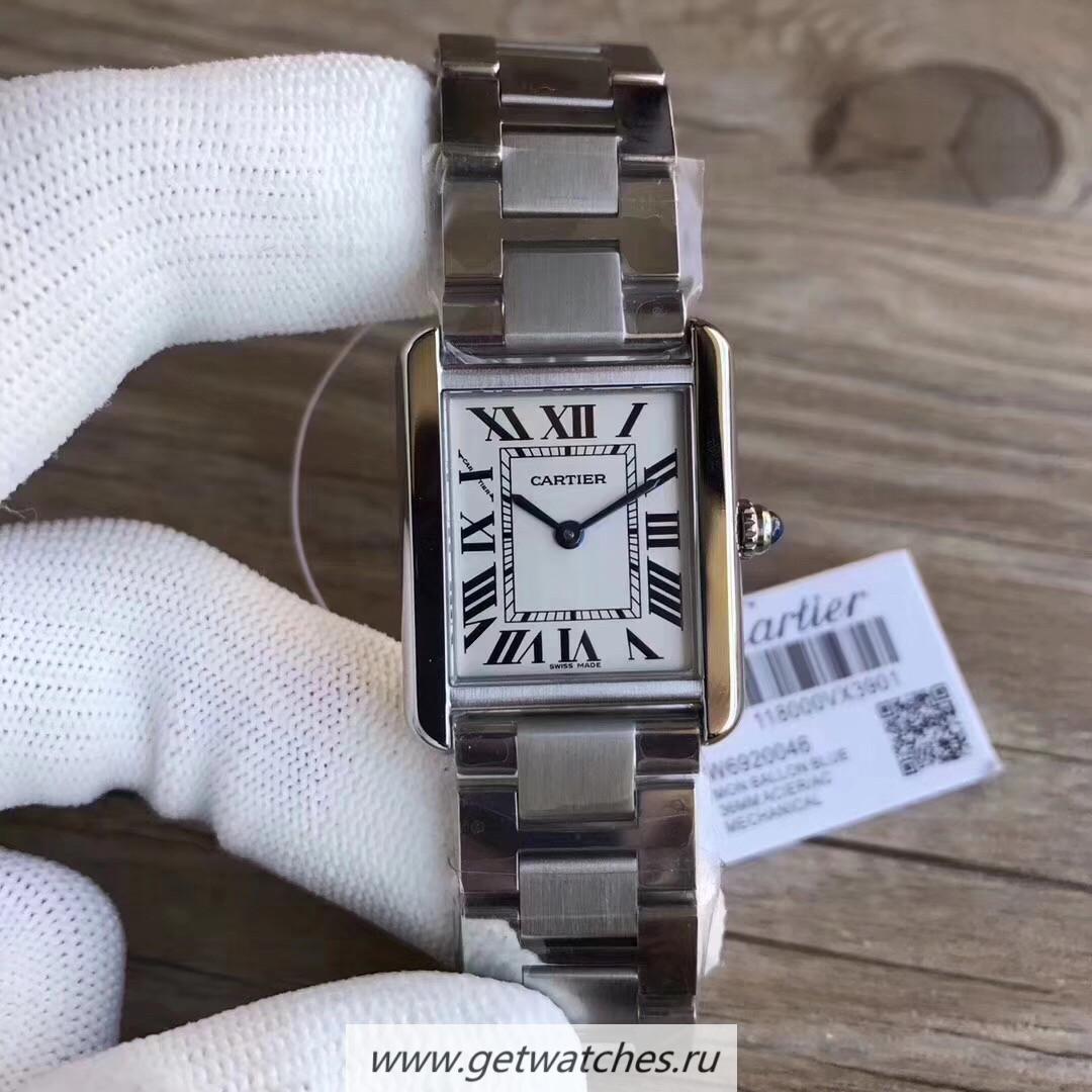 Perfect Replica Ca*t1er Tank Solo Ladies 31mm W5200013 GPF SS Silver Dial Ronda Quartz