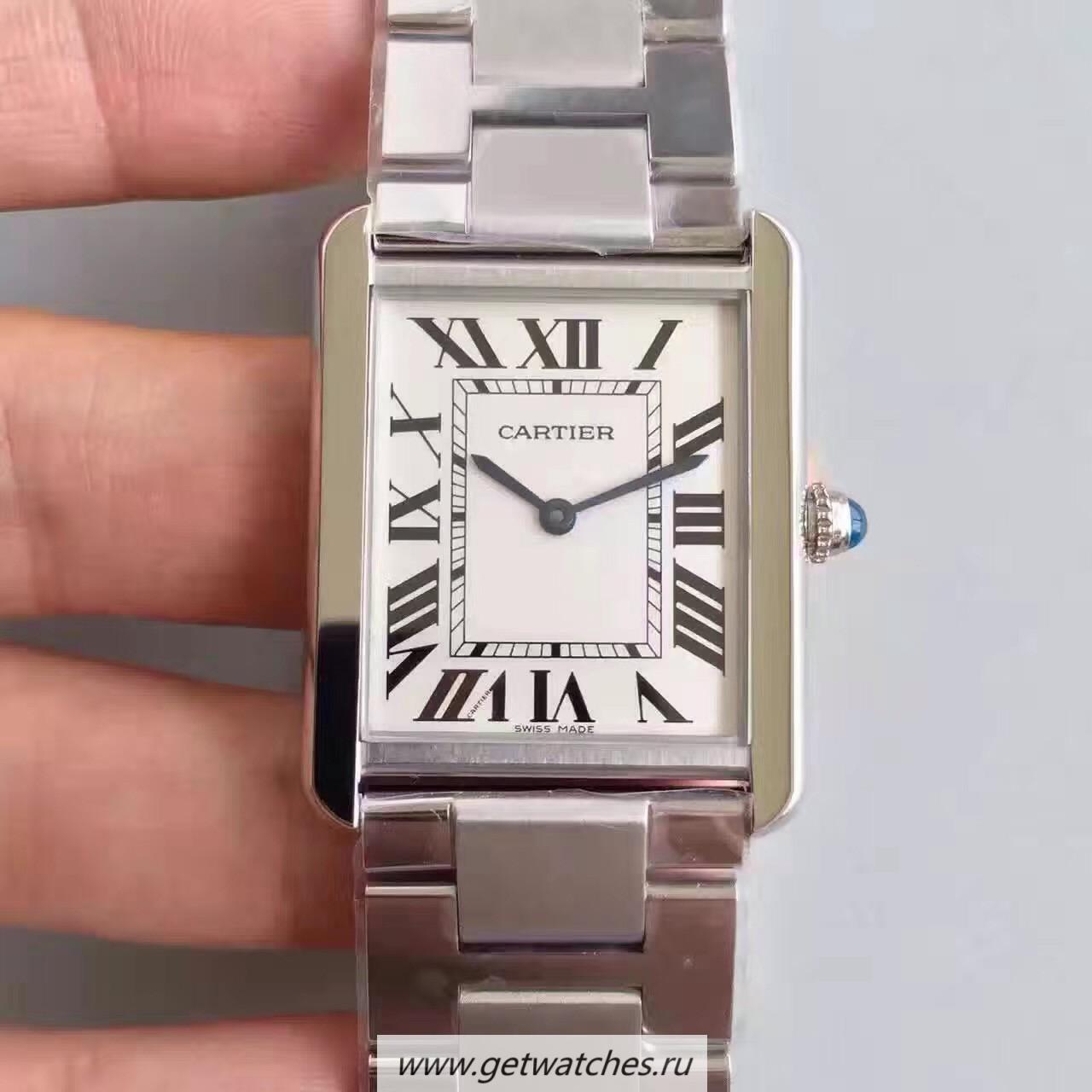 High Quality Ca*t1er Tank Solo Ladies W5200014 27mm x 34mm TWF SS White Dial Quartz
