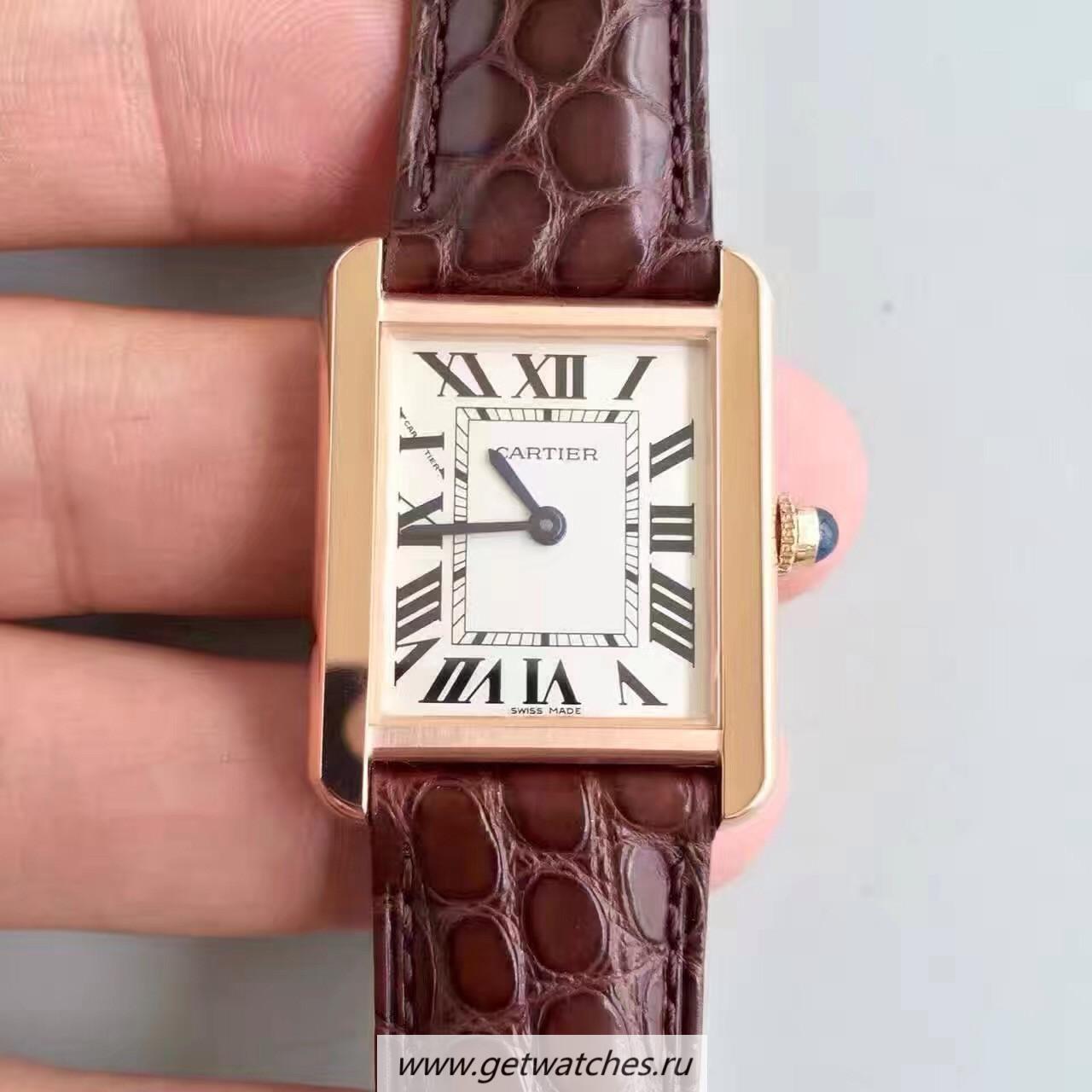 Replica Ca*t1er Tank Solo Ladies W5200024 24mm x 31mm TWF Rose Gold White Dial Quartz