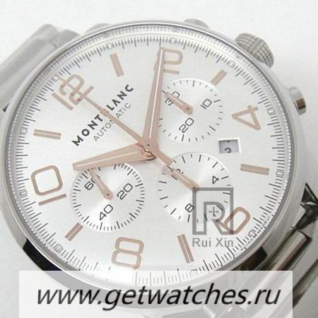 Copy Montblanc Timewalker Chrono SS Rose Gold Markers White Dial 7750