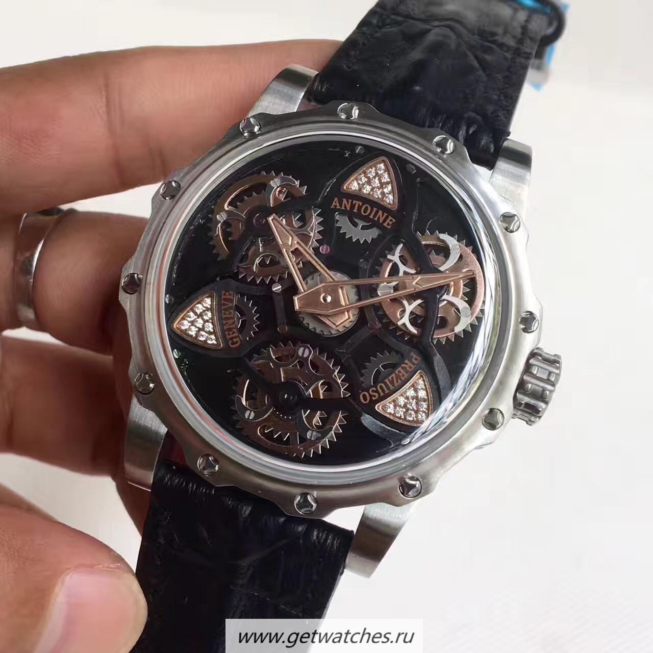 High Quality Antoine Preziuso Tourbillon of Tourbillons LEF SS Black Skeleton Dial Caliber AFP-TTR-3X