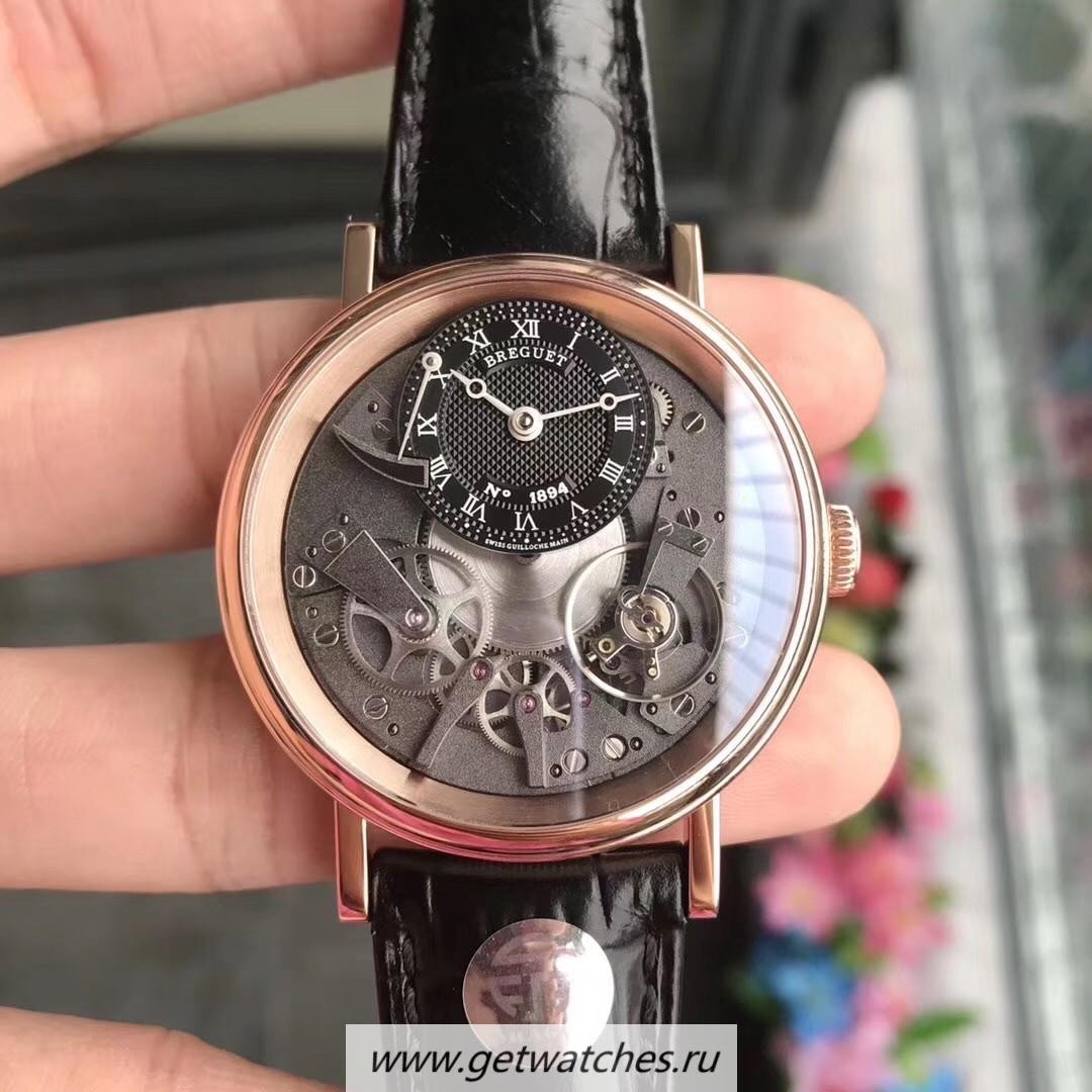 Best Price Breguet Tradition 7057BR/G9/9W6 SF V2 Rose Gold Black & Grey Skeleton Dial 507DR1