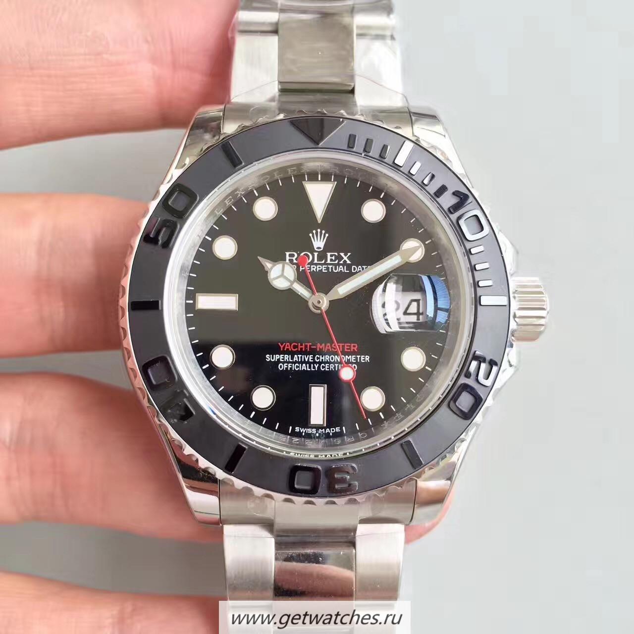 Replica R01ex Yacht-Master 40 116622 EWF SS Black Dial 3135